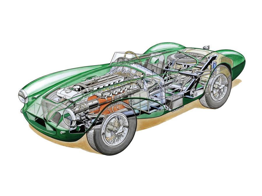 Схема Aston Martin DB3 S (Open Headlights) 1953 года  (фото 57 из 71)